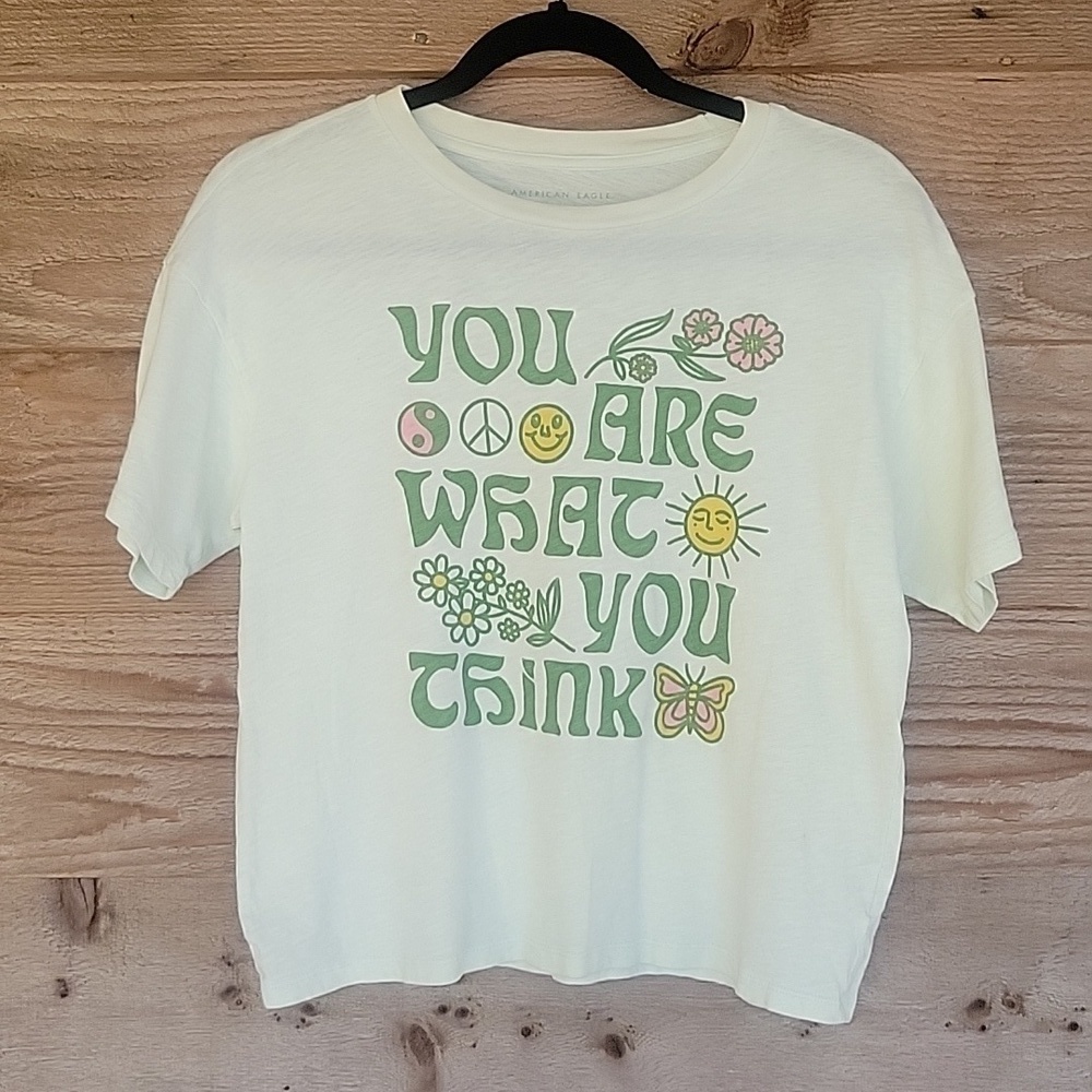 American Eagle Cropped Boxy Graphic Tee Size XSmall